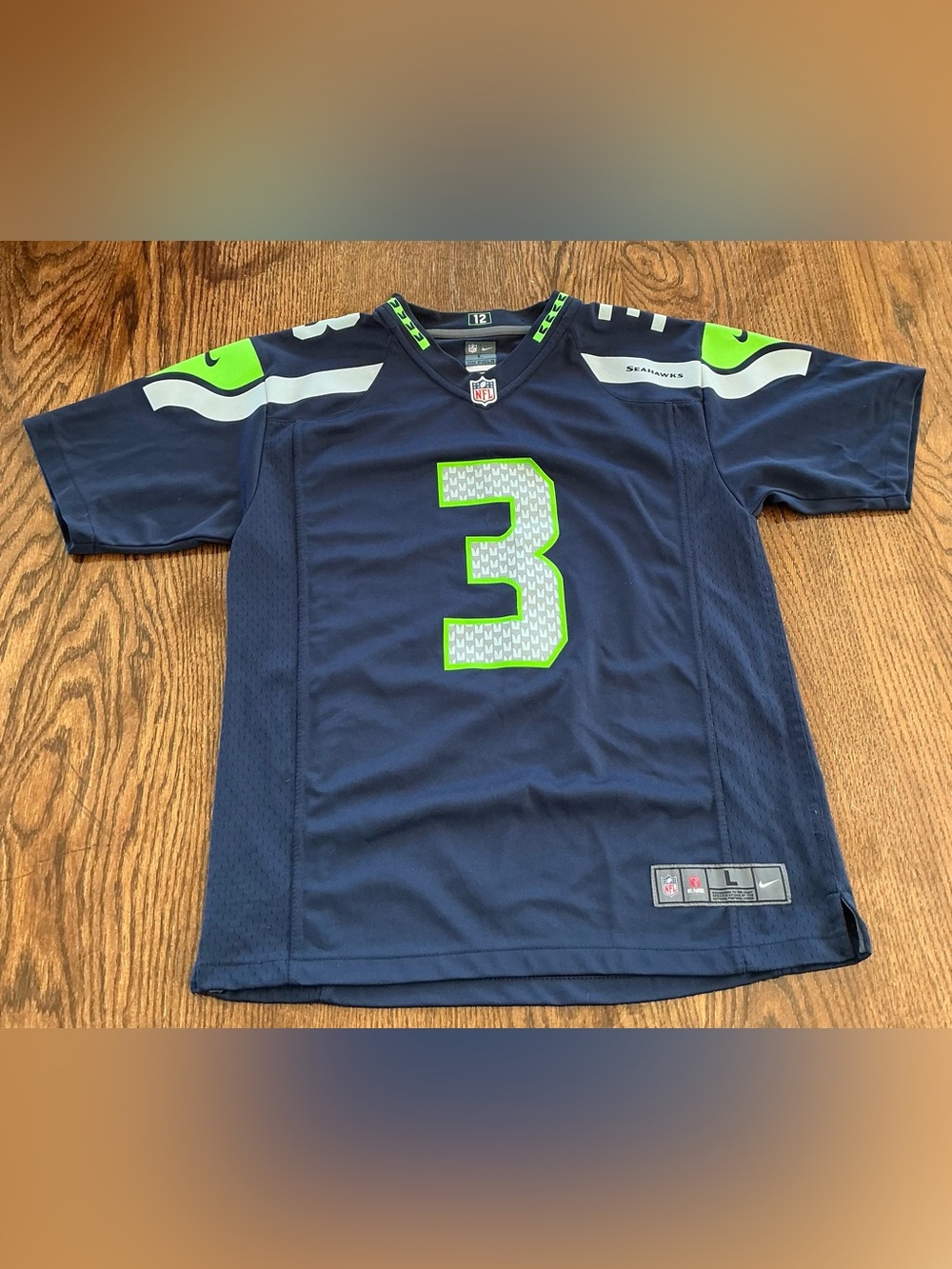 NFL Navy and Neon Green Men's Football Jersey #3